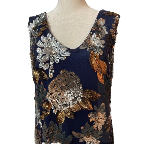 Francesca’s Alya Navy, Rose Gold And Silver Sequin Dress Size S.    CDRS084 - Picture 2 of 6